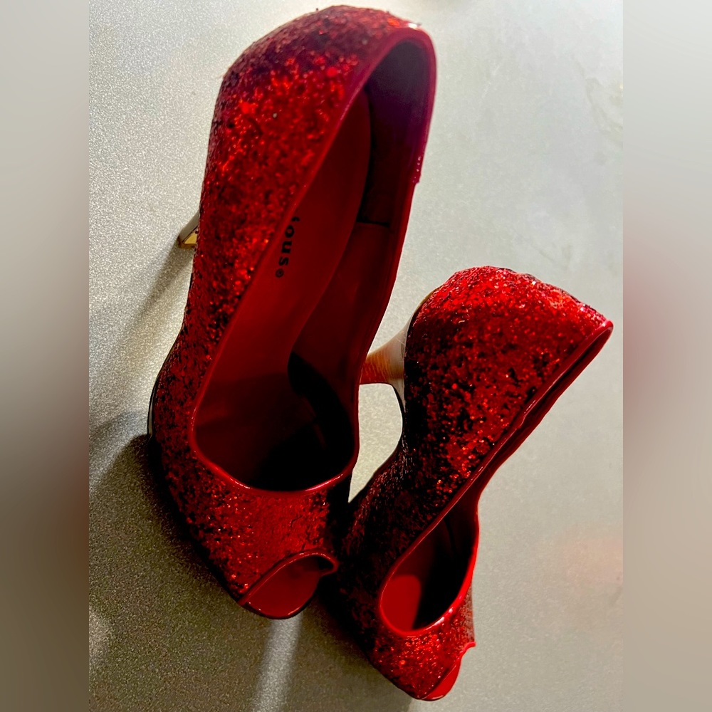 Glitter red heels